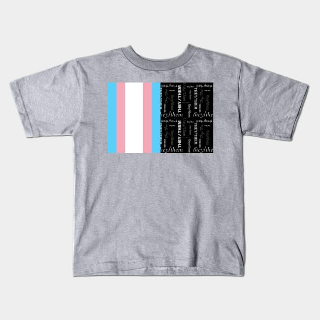 Trans Flag, They/Them Pronouns - Identity Pride Kids T-Shirt by LochNestFarm